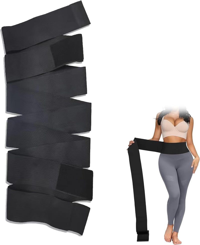 ROBOHOOK Wrap Waist Trainer for Women, 9.84ft Waist Trimmer for Stomach Snatch Me Up, Adjustable and Wrap-Around, Suitable for Men and Women (Black) - Image 1